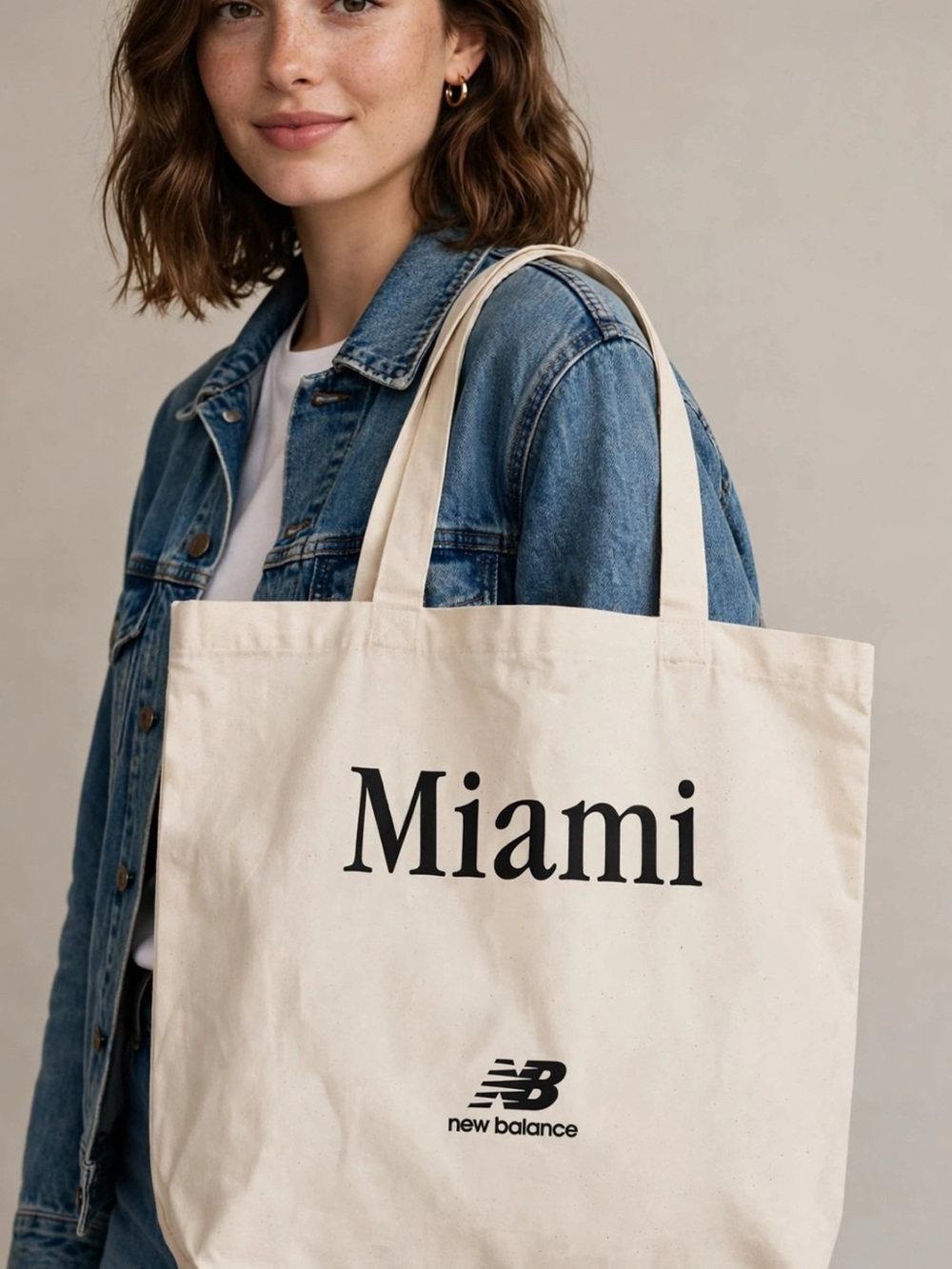 New Balance Beige Miami Canvas Tote Limited Edition NEW